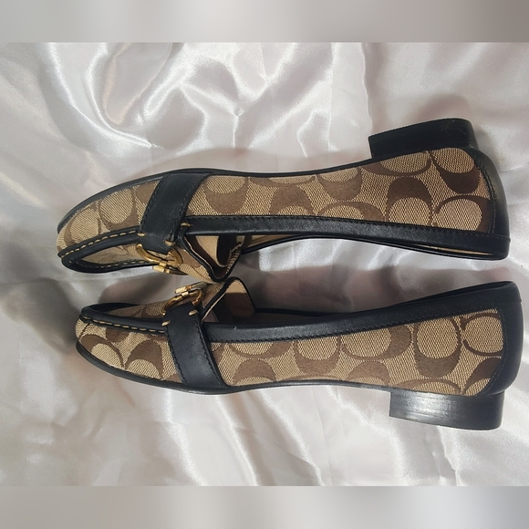 Coach Women's Brown and Black Signature Loafers - Picture 6 of 12
